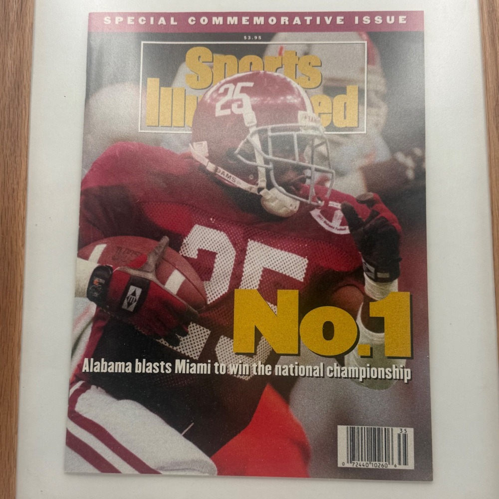 Sports Illustrated Magazine Alabama No 1 Size 12x15 Wood Frame Excellent 1992 - Picture 2 of 3